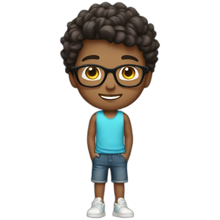 boy wearing shorts and glasses emoji