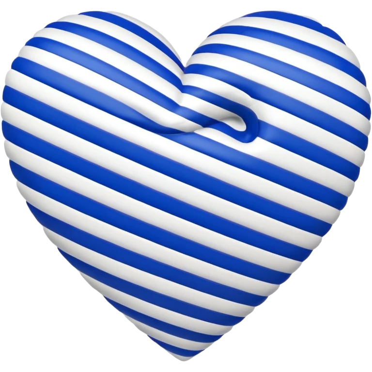 Royal blue and white striped heart emoji