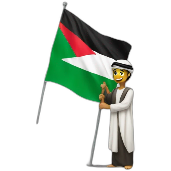 Arab holding Palestine flag emoji