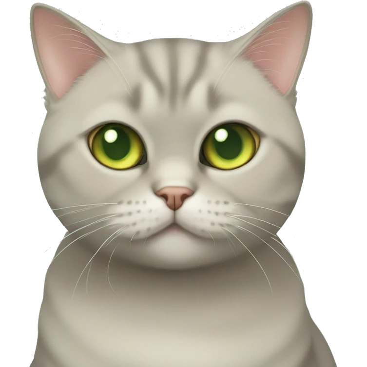 British fold shorthair gold chinchilla cat with light green eyes emoji