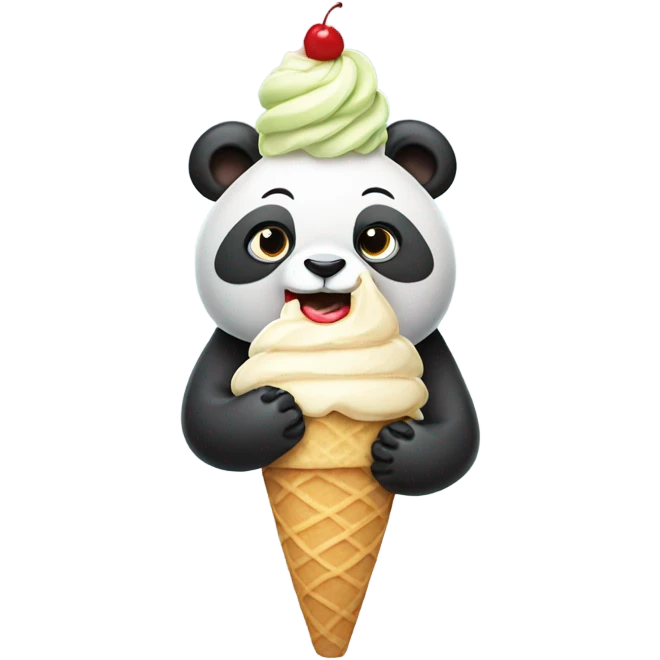 Panda eating ice cream emoji