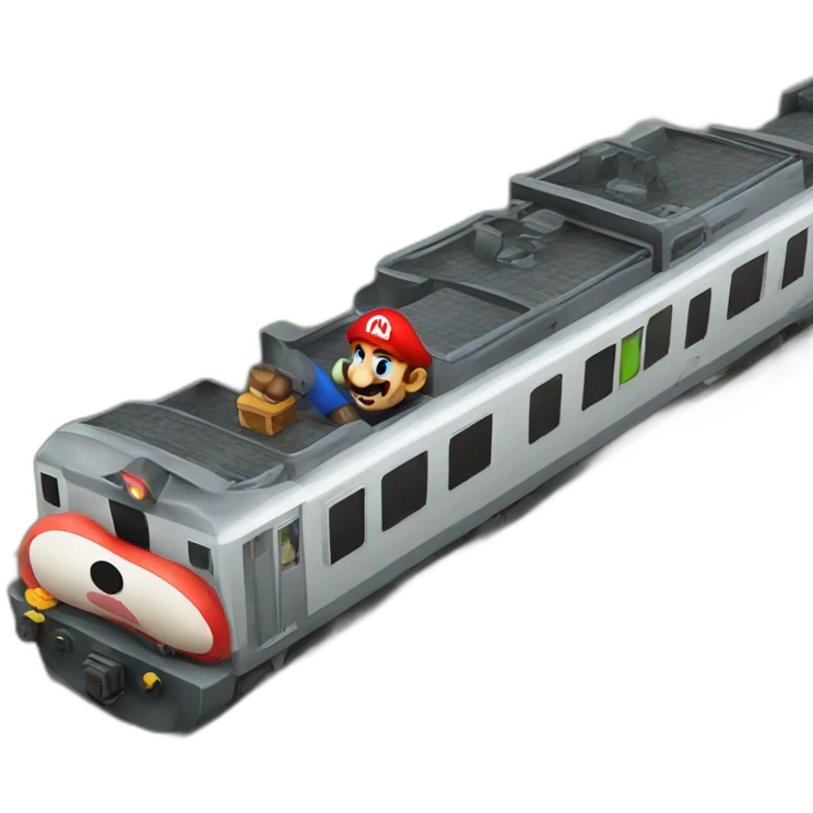 A Train disguised as Mario Bros emoji