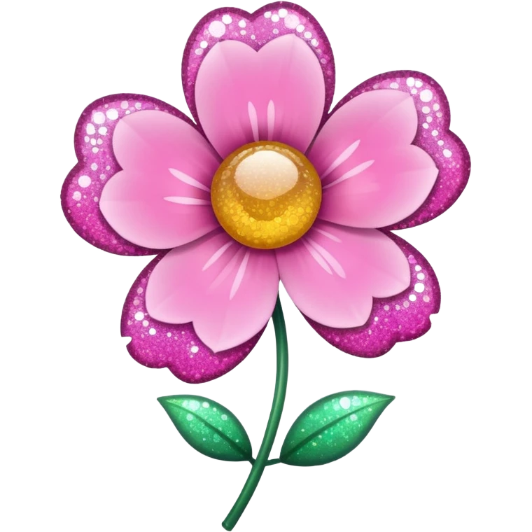 glitter pink flower emoji