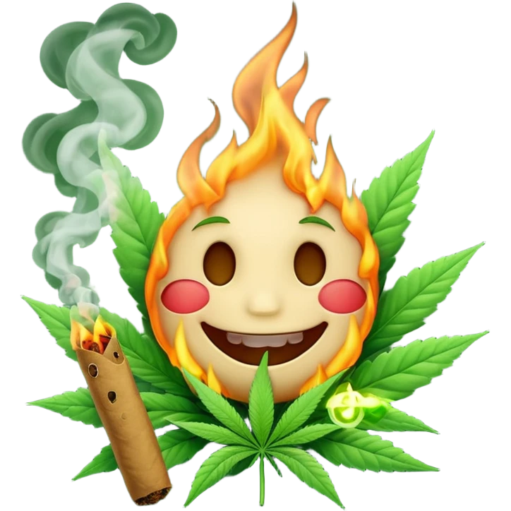 a marijuana joint with a happy face emoji