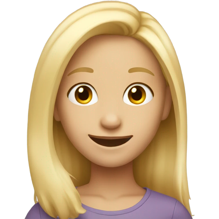 smiling girl with blonde hair emoji
