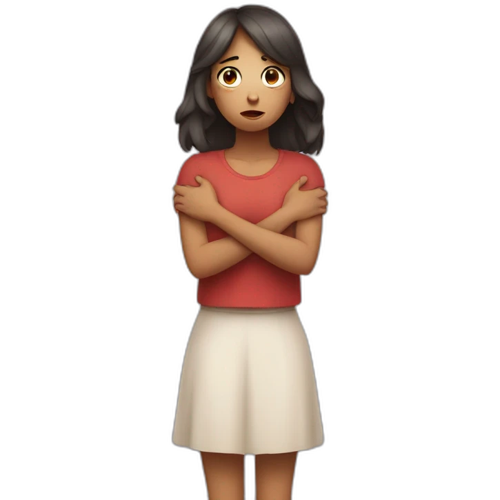 Sad Girl with arms open waiting for a hug emoji
