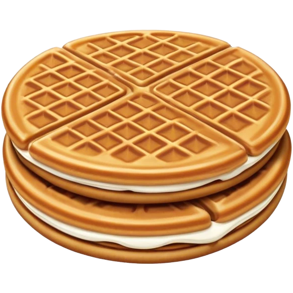 Stroopwafel Cinematic Realistic Stroopwafel Dessert Emoji, depicted as a single, flat, delicate caramel-filled waffle cookie rendered with crisp textures and warm, inviting lighting. emoji