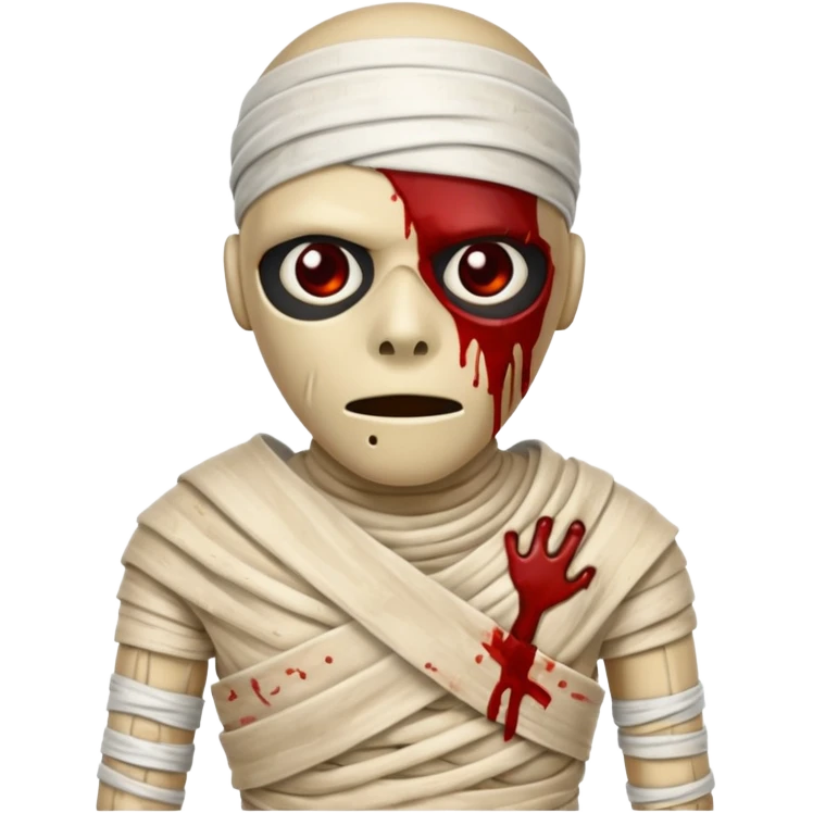halloween mummy with blood stains emoji