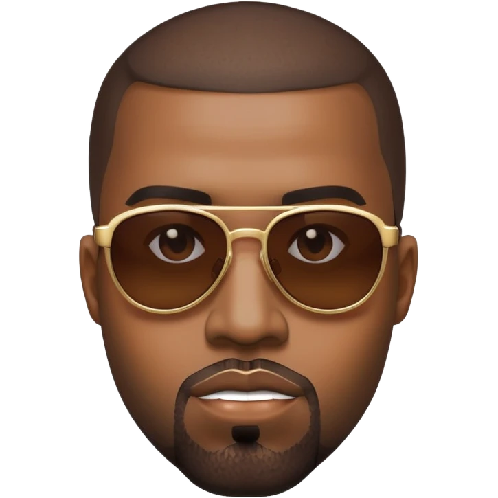 face inspired by Kanye West, wearing sunglasses emoji