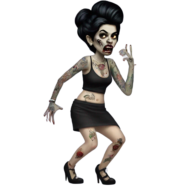amy winehouse zombie dancing with tattoos emoji