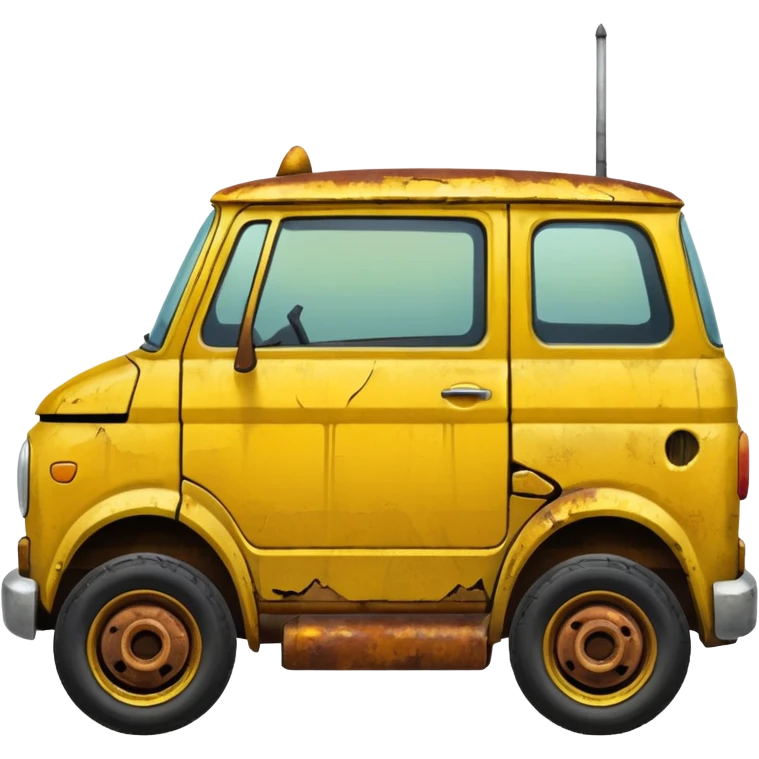 Broken Urban Vehicle yellow emoji