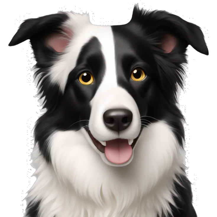 black white small mix Border Collie  emoji