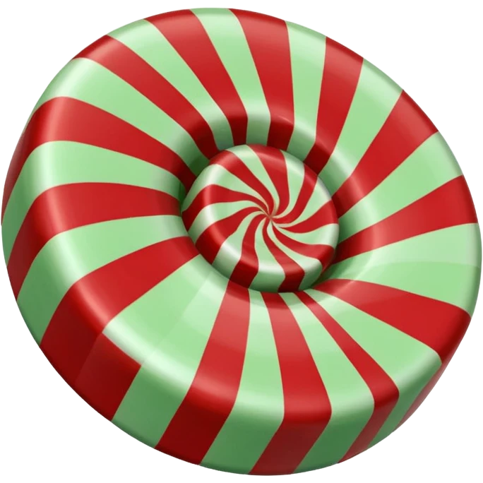 a single peppermint candy, but with green red white emoji