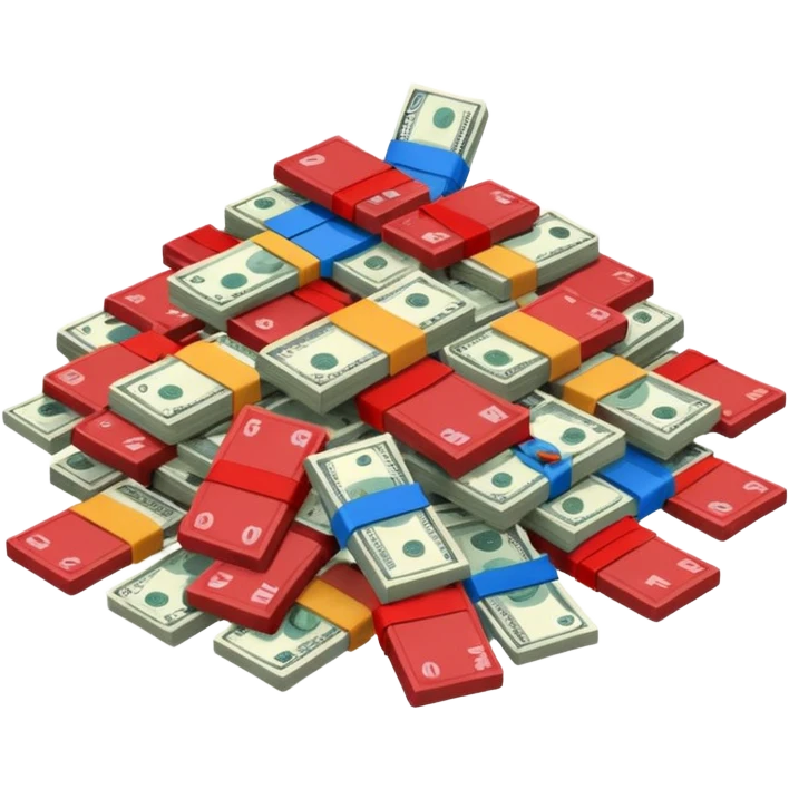 money blue (#00A3E0) and red (#F9423A) emoji