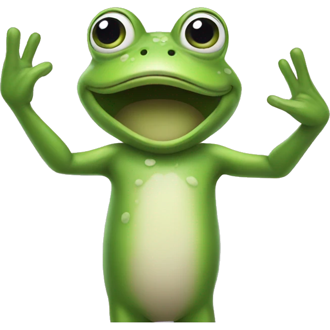 Frog saluting emoji