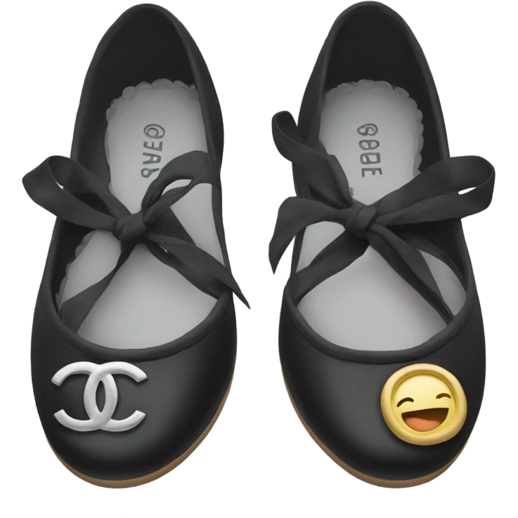 Black Chanel ballet flats emoji