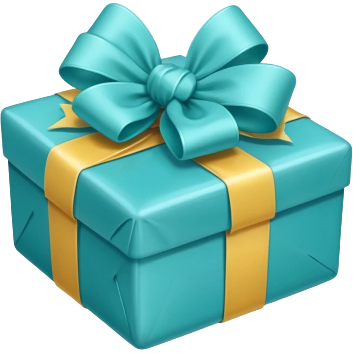 Birthday package with aqua bow emoji