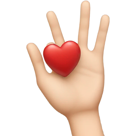 Throwing a heart emoji with hand emoji