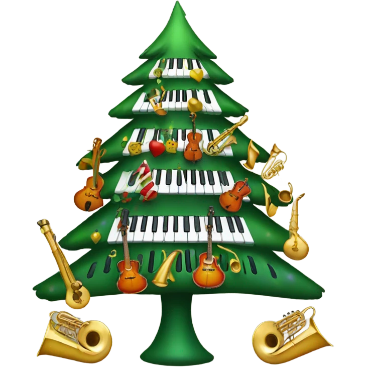 A Christmas tree decorated with musical instruments  emoji