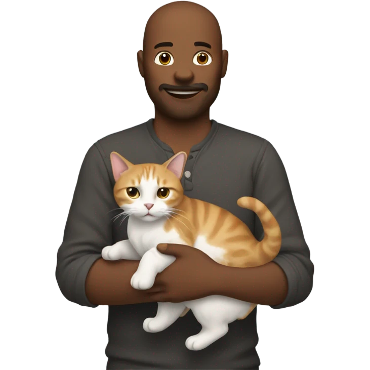 A man with a cat in his hands emoji