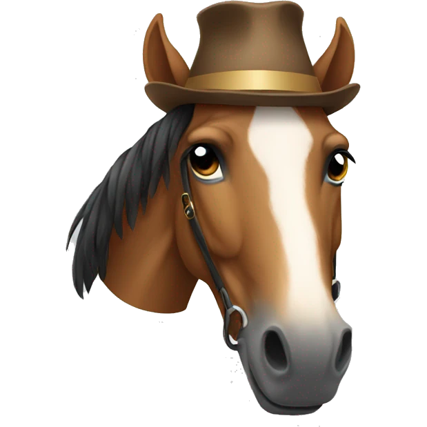 Horse wearing a hat emoji