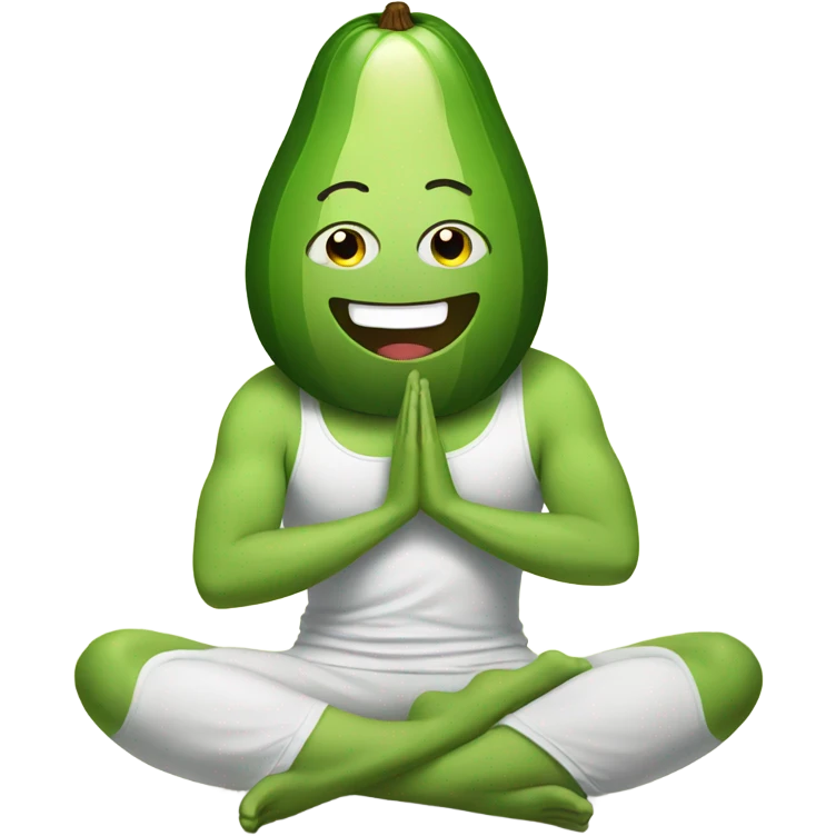 happy avocado does yoga emoji