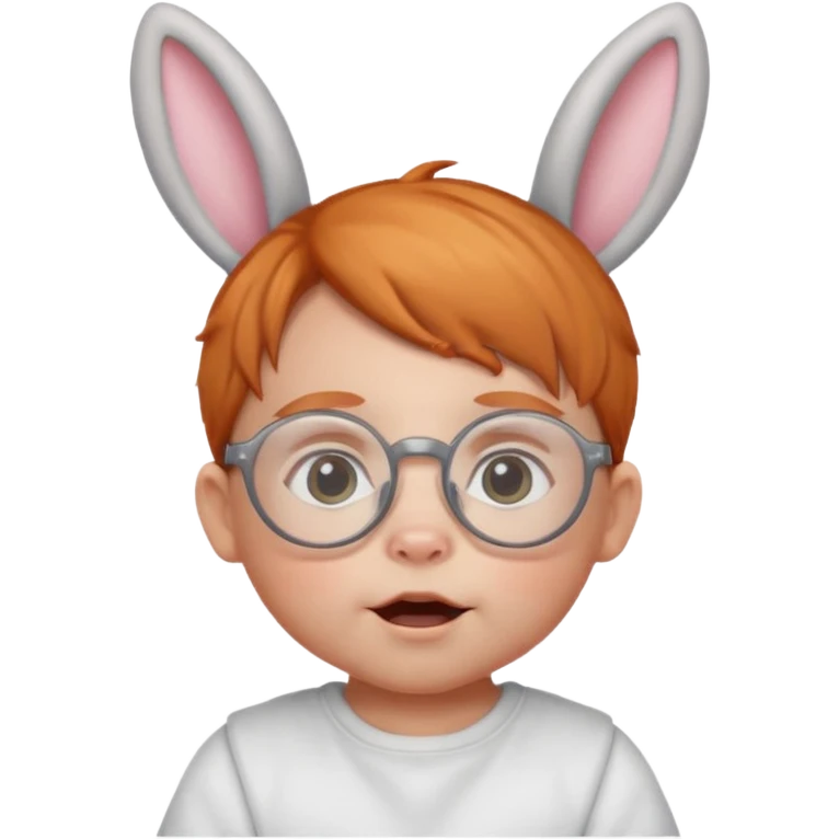 bunny ear wearing ginger small baby spectacled emoji