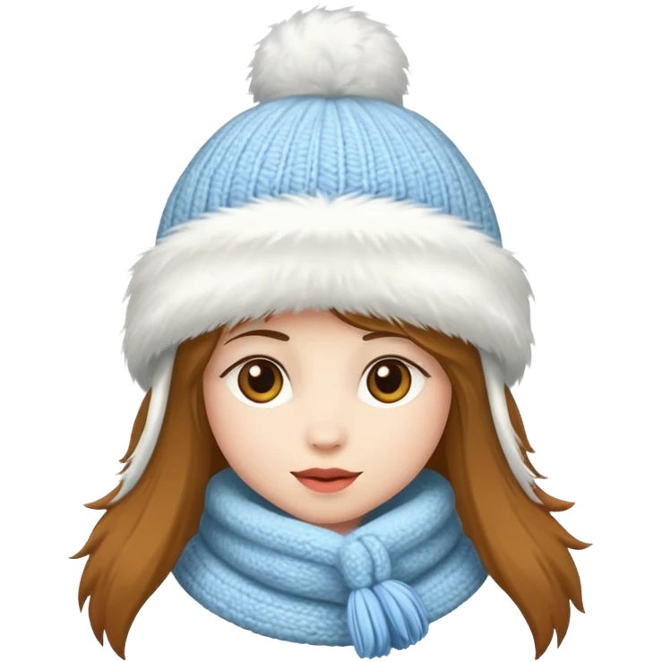 big fluffy fur winter hat emoji