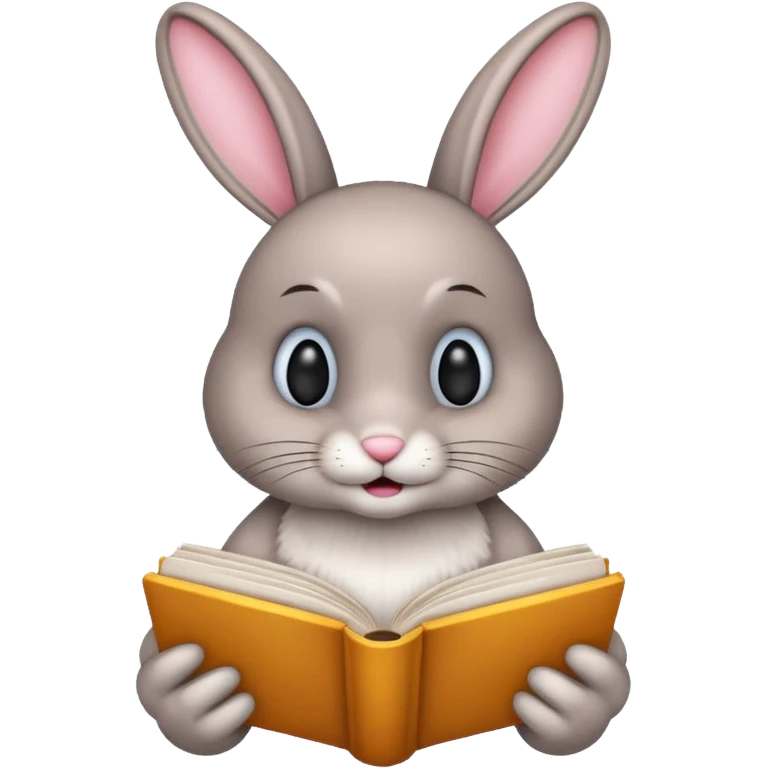 bunny reading book emoji