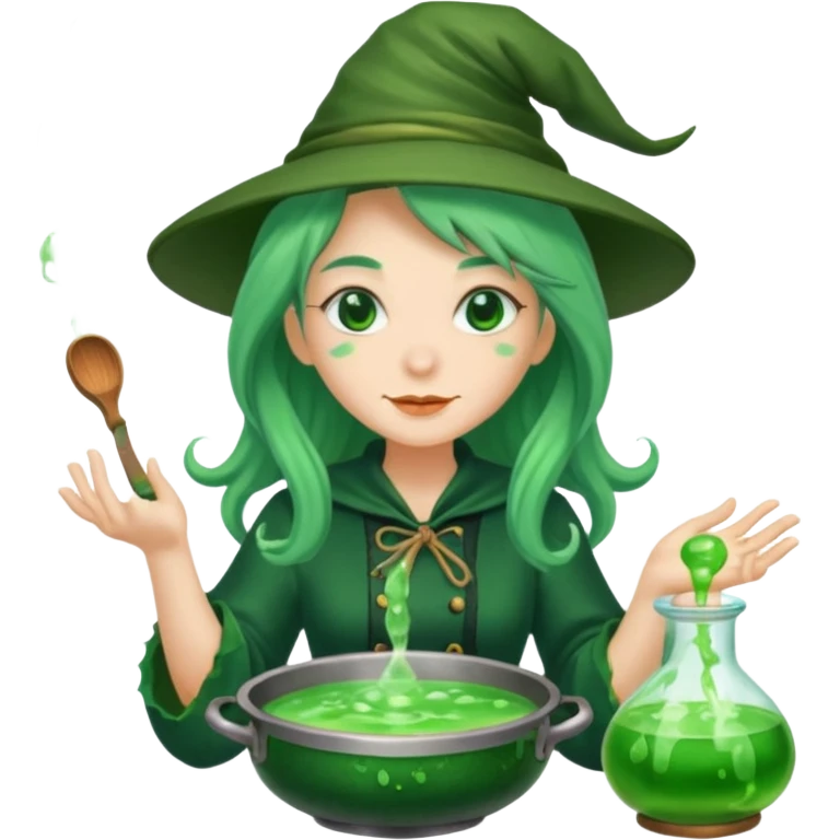green witch cooking potion emoji