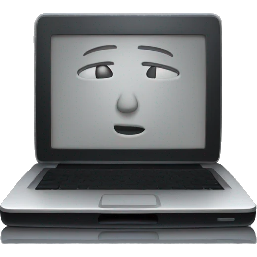 2001 black Mac laptop emoji