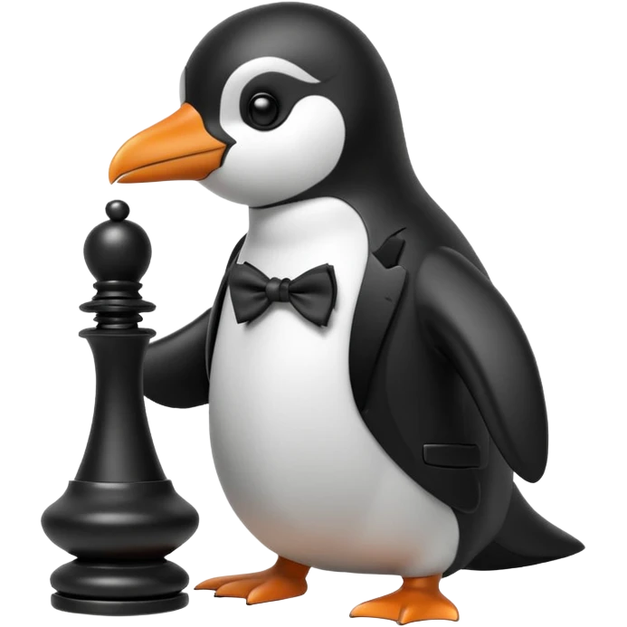 Pinguin playing chess emoji