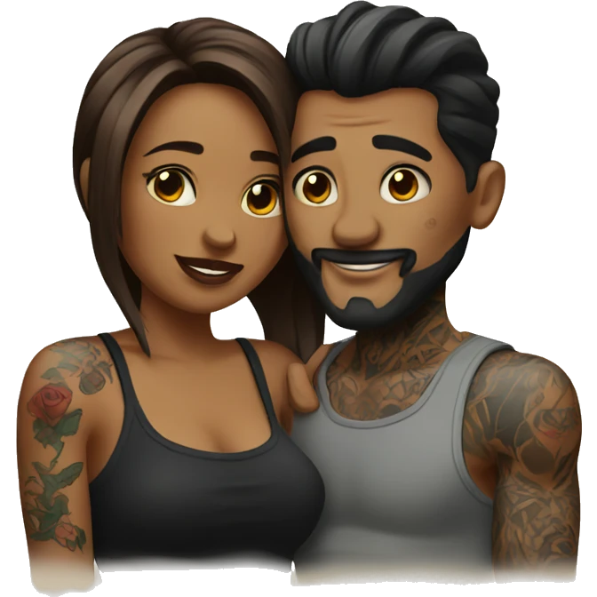 Tattooed couple emoji