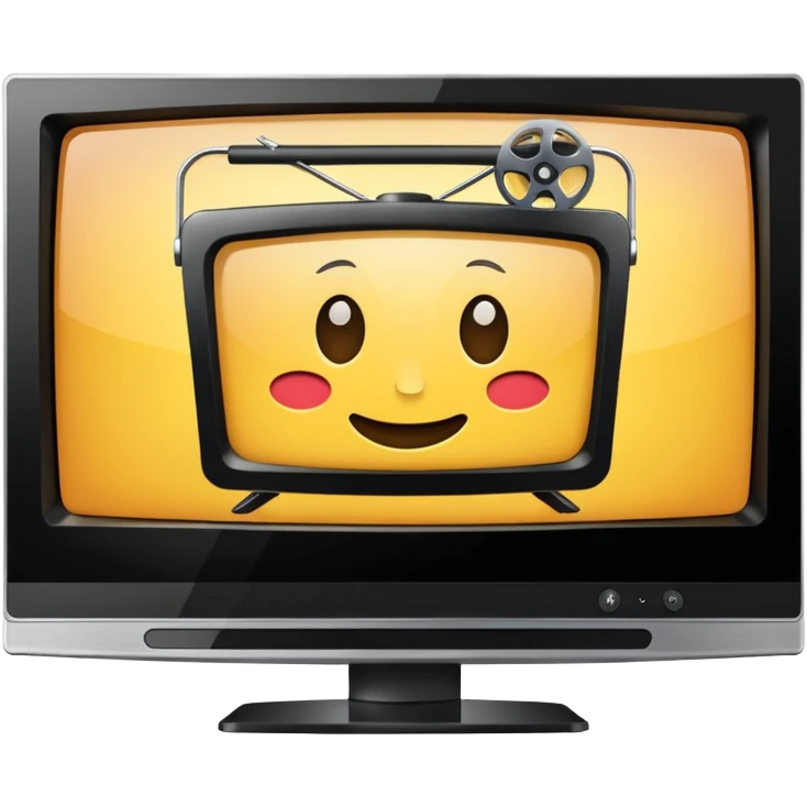 flat screen tv with movie playing emoji
