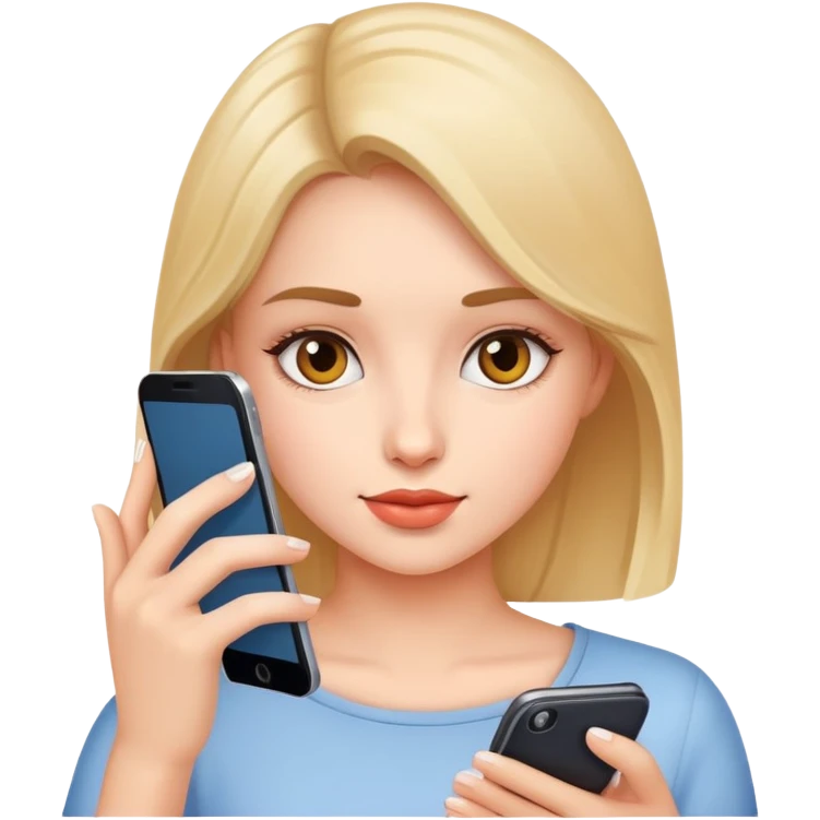 beautiful girl use’s phone emoji