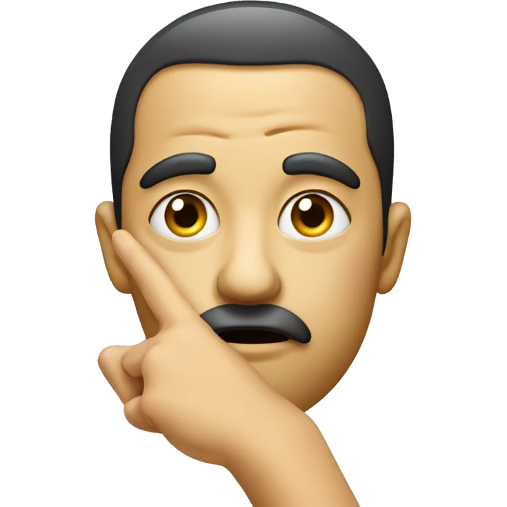 Shush and finger pointing to head emoji