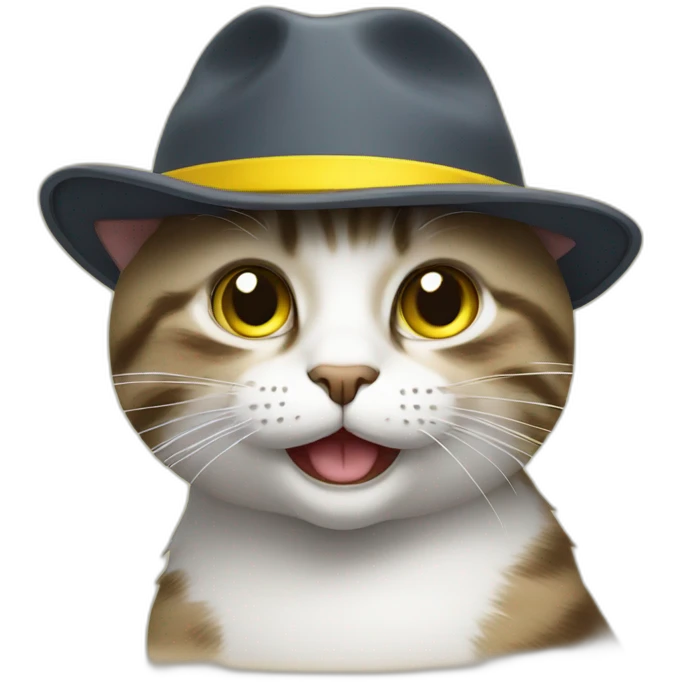 Cat with a yellow hat emoji