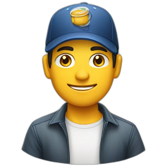 Repartidor de diarios con gorra, hombre joven rubio emoji