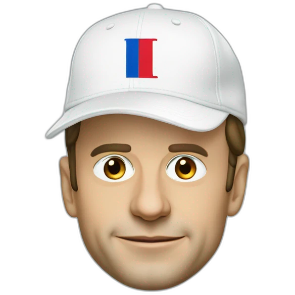 Emmanuel Macron with « la CGT » hat emoji