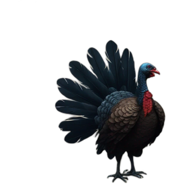 A bold silhouette of a turkey with detailed feathers standing proudly emoji