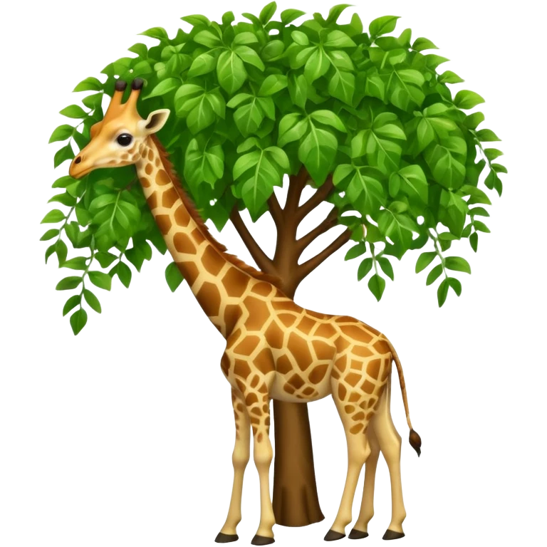 giraffe eating leaves from a tree emoji