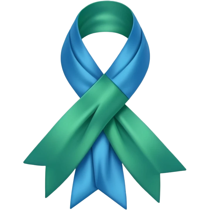 Green and blue awareness ribbon  emoji