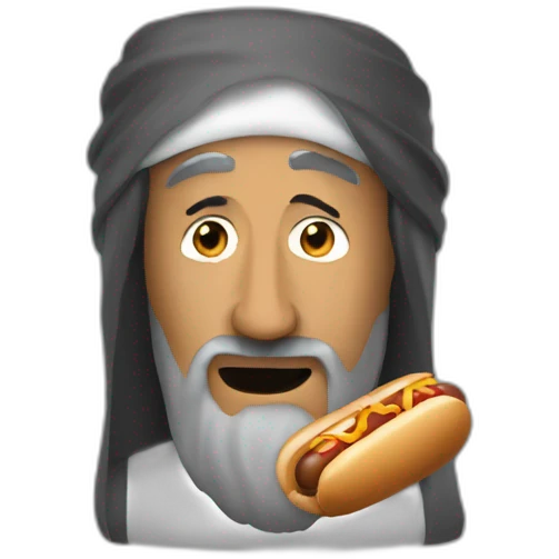 Bin laden with hot dog emoji