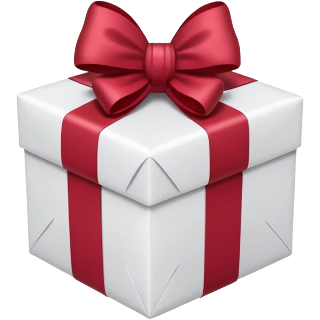 christmas gift with white color and cranberry bow emoji