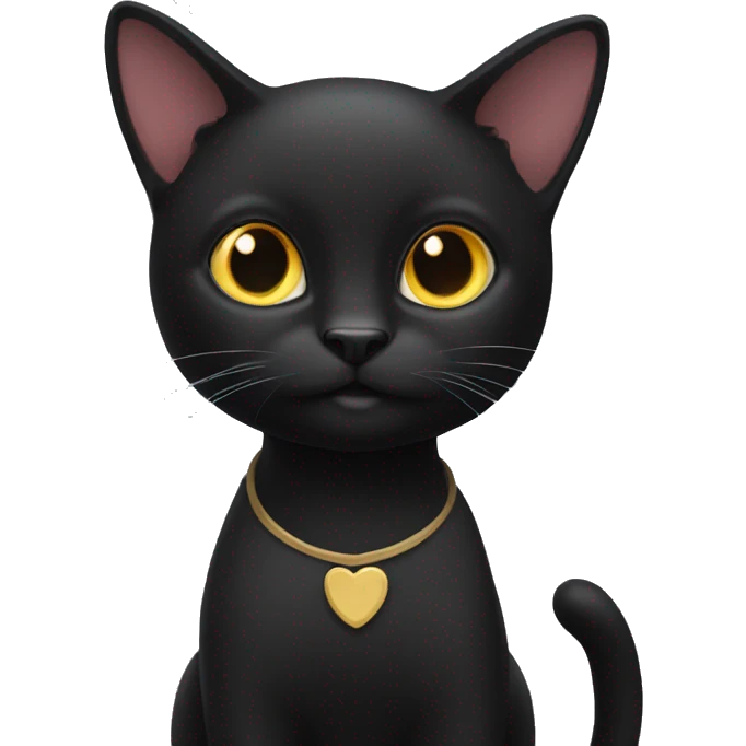a black cat that say hi emoji