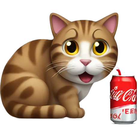 Cat drinking coke emoji