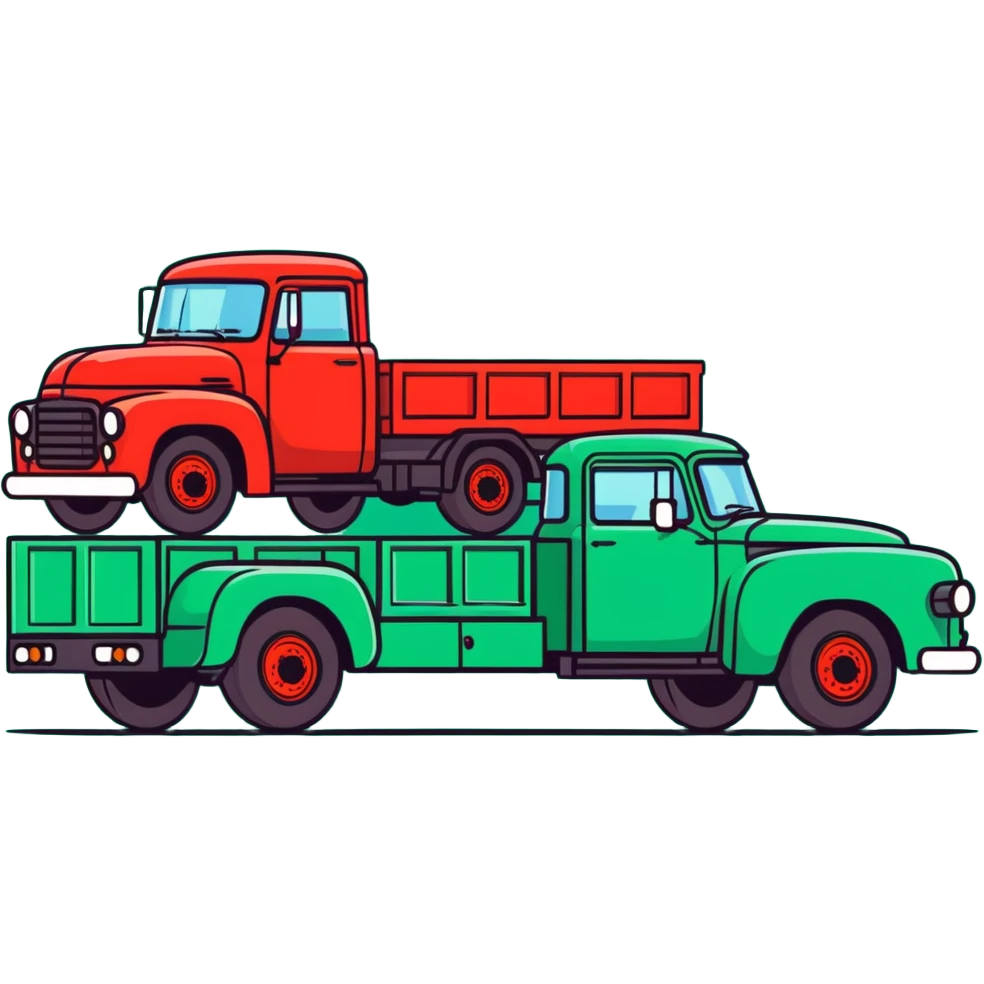 ZIL 130 truck, classic Soviet truck with green cabin and flatbed emoji
