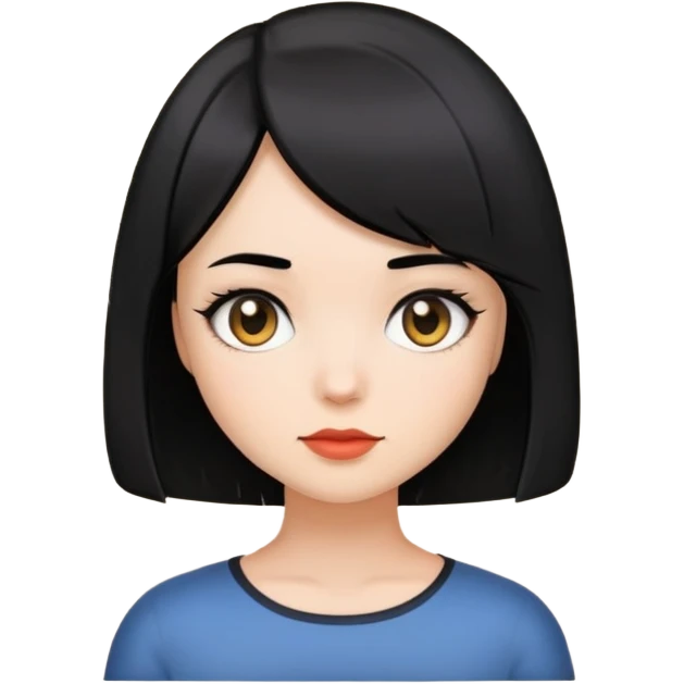 Девушка с черными волосами с каре emoji