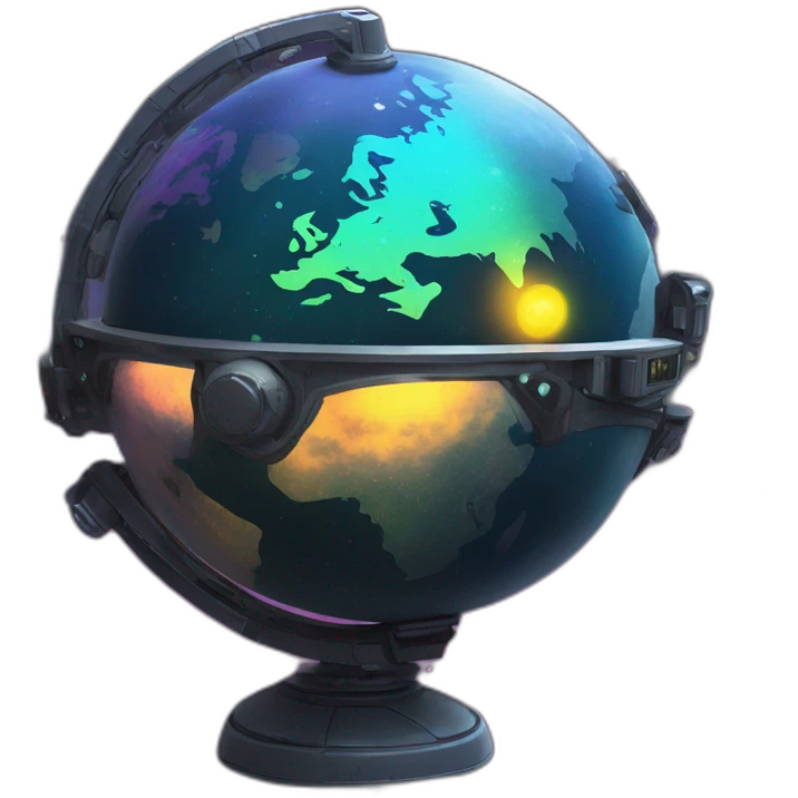 cool punk globe on steroids in space emoji
