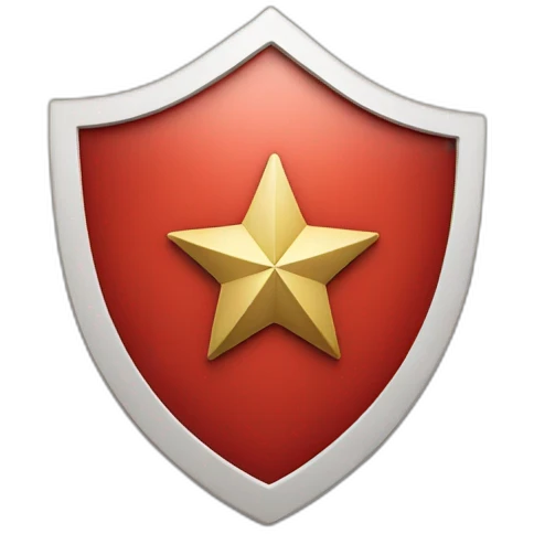 red shield white star in middle emoji